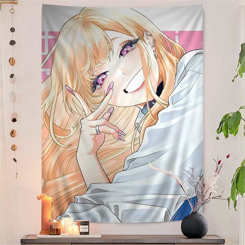 VIKAMA Anime Character Tapestry Marin Kitagawa Art Wall Blanket for Bedroom Accent Dorm Room Decor and Anime Fan Setup