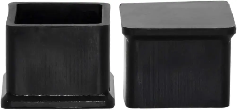 

10 Pack Black Non-Slip Silicone Chair Leg Caps Square Furniture Floor Protectors 1x1 Inch 25x25mm