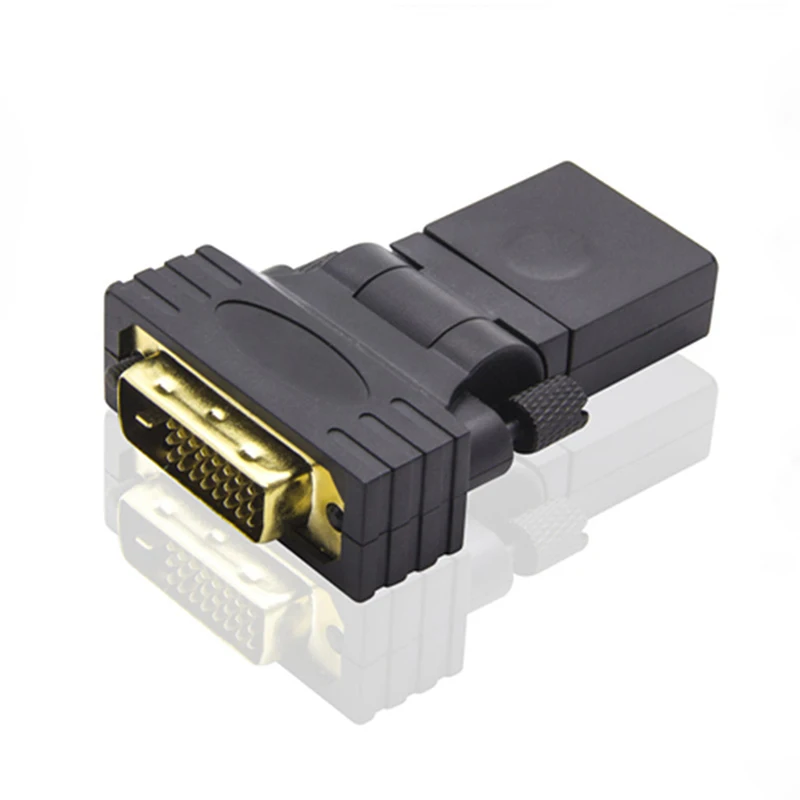 HDMI-compatible to DVI 24+1 Pin Adapter 360-degree Rotatable HD 4K 1080P Female to Male Converter Adapter for PC TV Projector