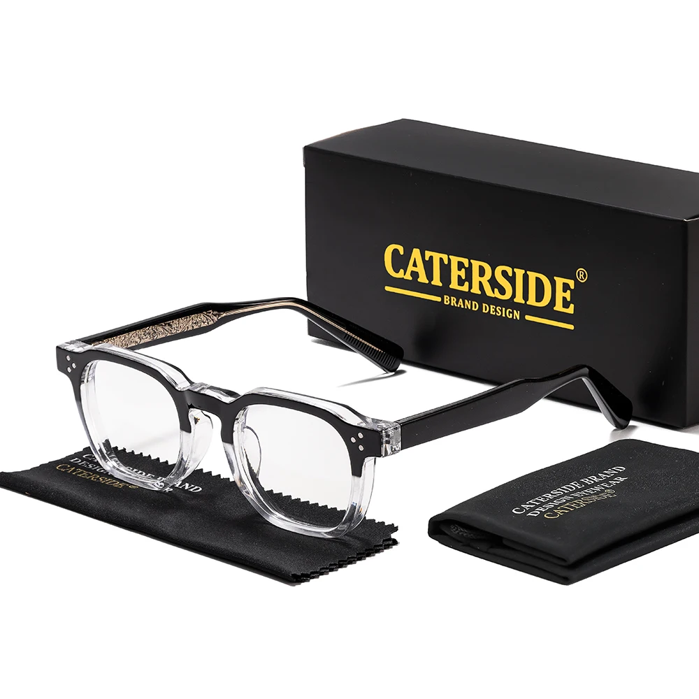 CATERSIDE Neue Herren-Modebrillenfassung, quadratisch, dicker Rahmen, Brillenfassung für Damen, für Outdoor-Reisen, einfache dekorative Brille – Detail 18