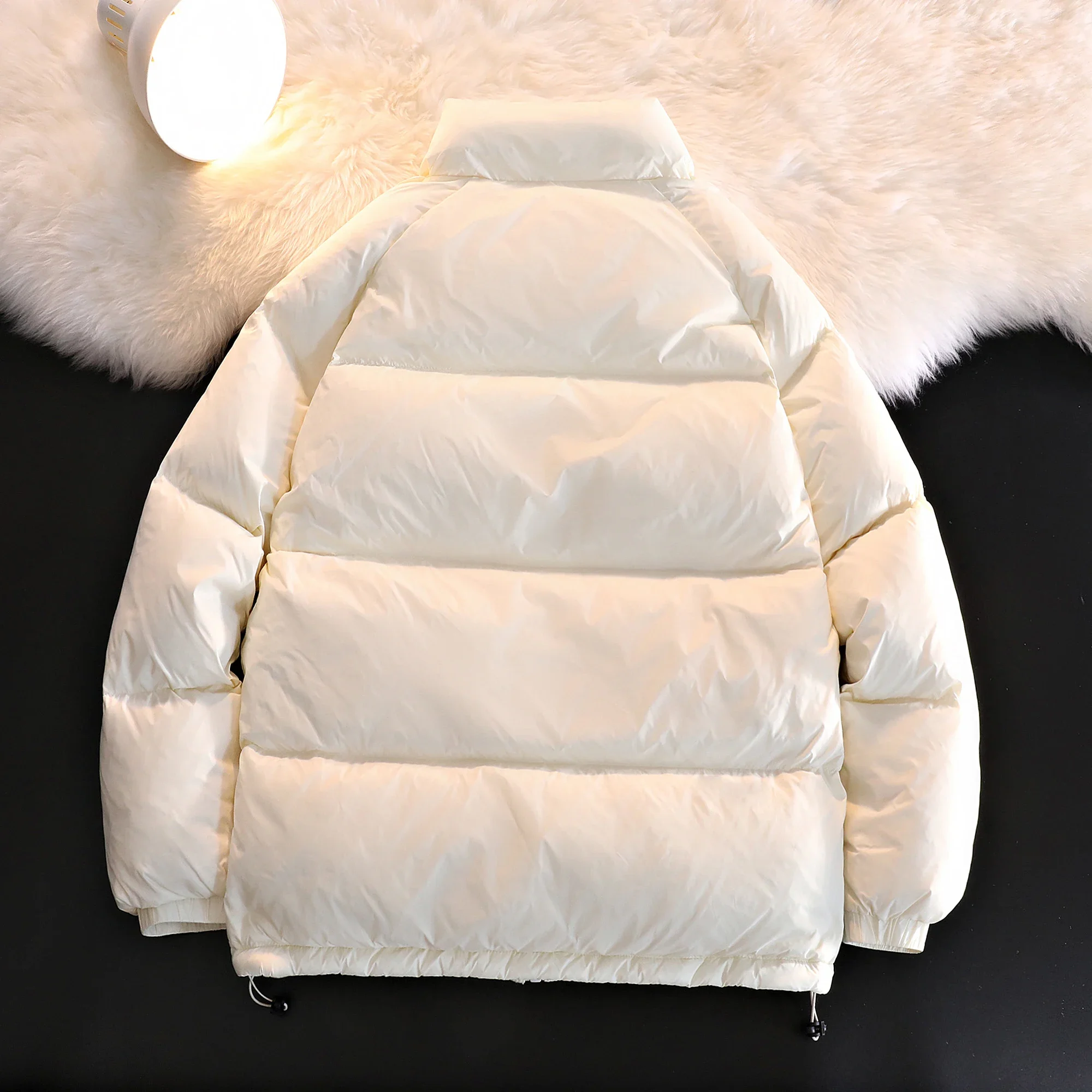 Herbst Winter Männer Winddicht Warm Geeignet Pendeln Einfache Stehkragen Gepolsterte Jacke Verdickt Männer Casual Einfarbig Jacke