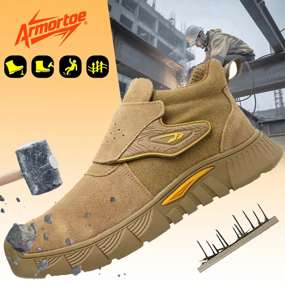 

ArmorToe Anti-scald Welding Shoes Refractory Flower Heat Insulation Anti-smash Put Puncture Steel Head Safety Shoes #Armor2769