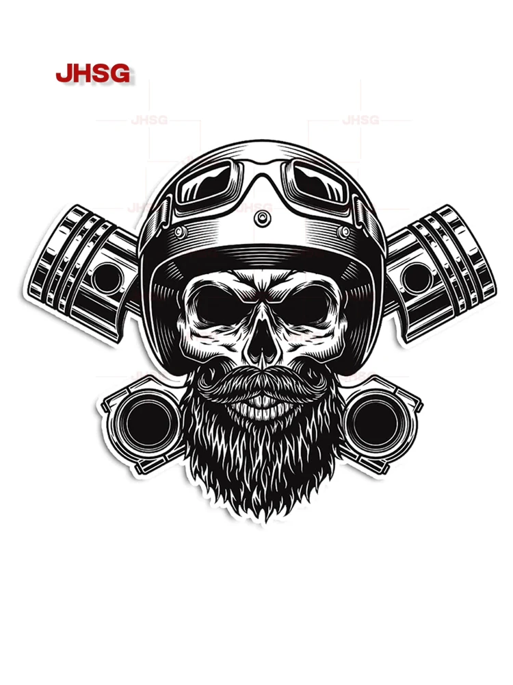 Funny Skull Sticker Car Motorcycle Vinyl Sticker for Helmet Kick Scooter Laptop Decorative Decal