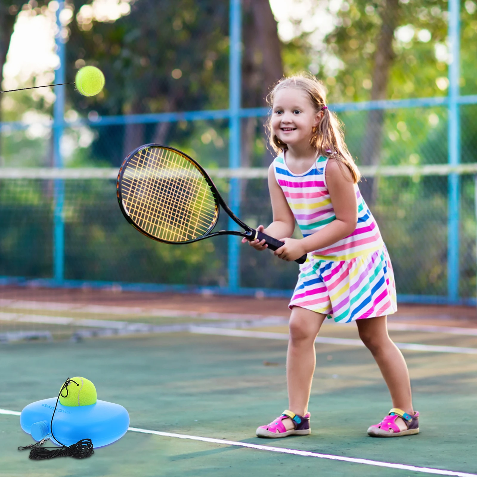 

1 Set Training Base For Kids Hand-Eye Coordination Sports Plaything Indoor Outdoor Use Tennis Learning Device Tennis Training