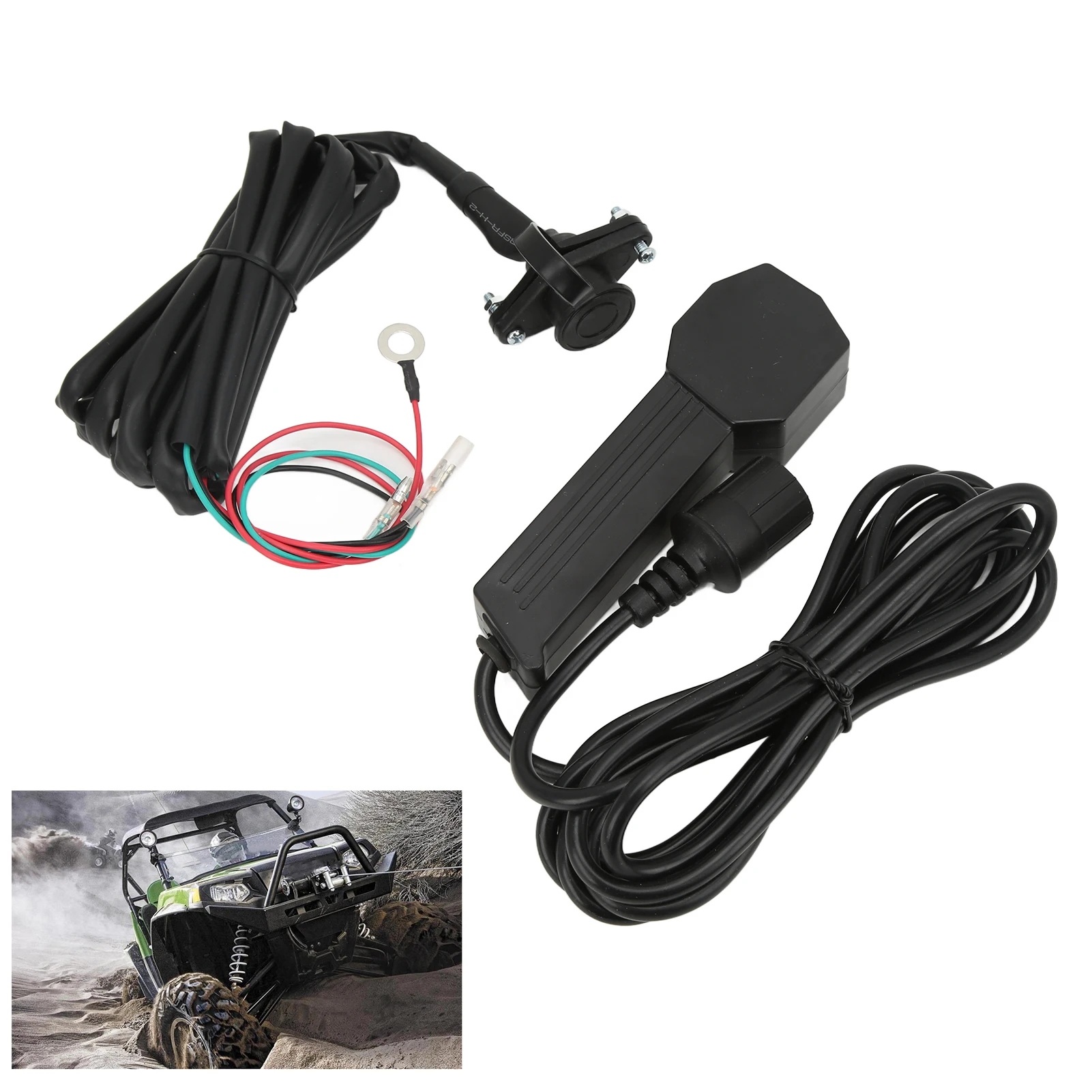 12V Hand‑Held Winch Remote Controller with 9ft Cable Electric Manual Waterproof for ATV UTV  Winch Remote Control