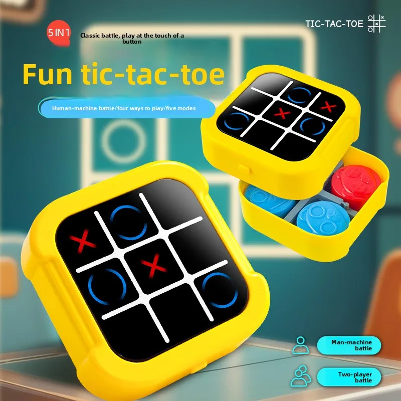 

Kids' Electronic Tic-Tac-Toe Toy - Multi-Function Backgammon Board, All-in-One Game Set, Fun Educational, Ideal for Children's