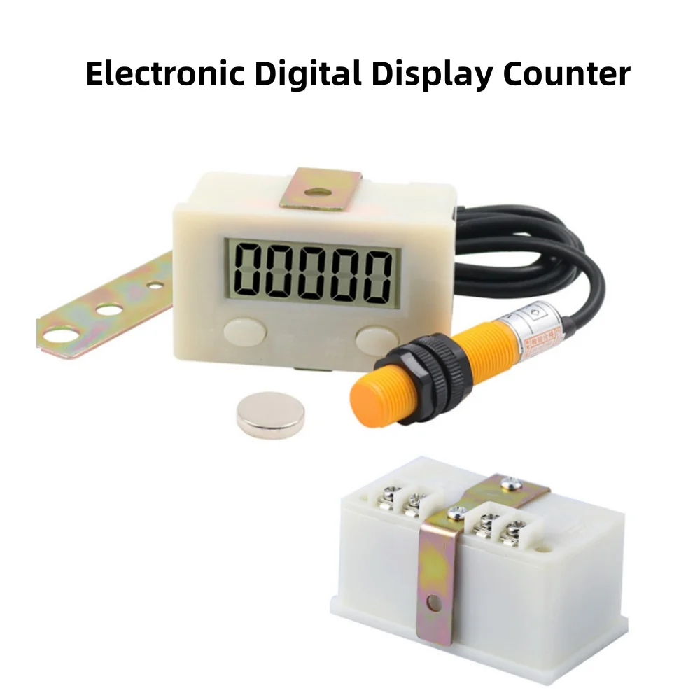 1 قطعة شاشة ديجيتال إلكترونية عداد مستشعر مغناطيسي صناعي التبديل لكمة عداد التلقائي التعريفي عداد متر #2