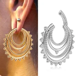 Vankula 2PCS Fashion Beads Hoop Ear Weights Hangers Ear Gauges Plugs Expander Piercing Body Jewelry Stretcher