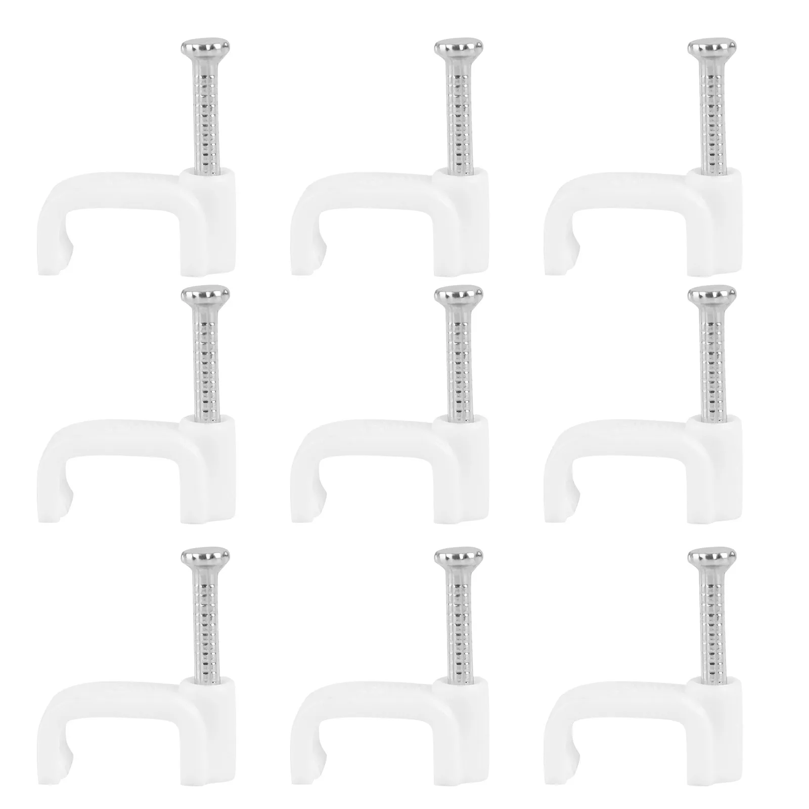 500Pcs White Clips Steel Nail Plastic Cable Management Clip for Wire Organizer Ethernet Network Cord Holder