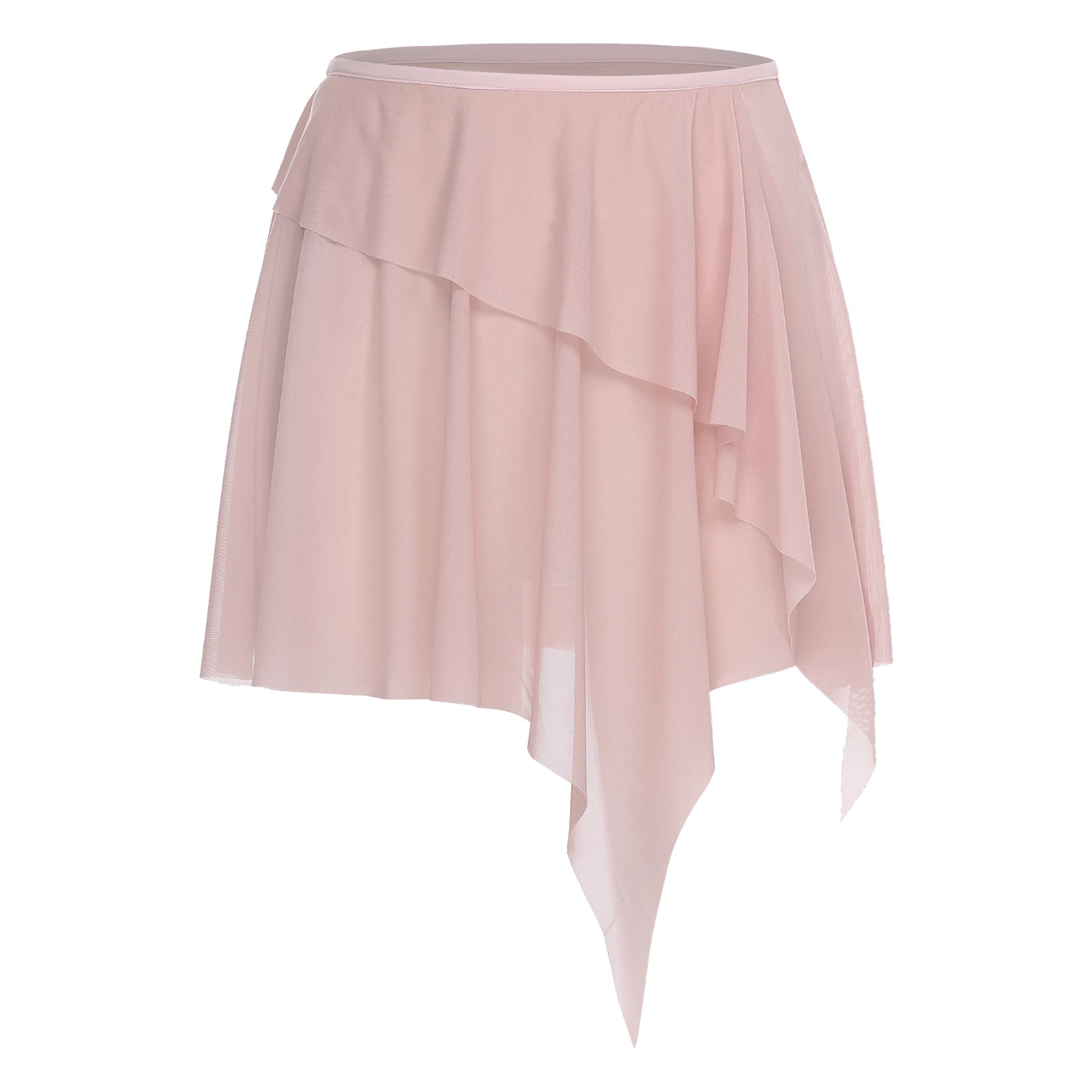 النساء الباليه الرقص تنّورة ملفوفة بقماش شفاف غير النظامية هيم حزام مطاط التستر التنانير لممارسة الرقص الغنائي اللاتينية الحديثة