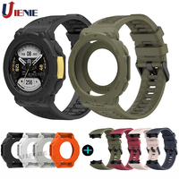 Uienie Silicone Watch Band+Cases for Huami Amazfit T-REX 2 Strap Smartwatch Bracelet Sport Watchband for TREX2 Wristband& Cover