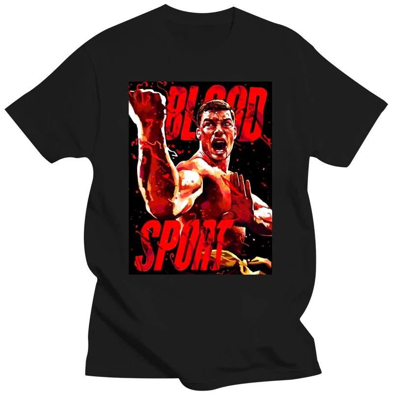 Classic figure Bloodsport Movie Poster Jean Claude Van Damme T Shirt Kumite Championship Shirt  Breathable  Tee Tops