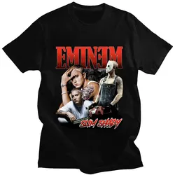 Eminem Slanke Schaduwrijke Hiphop Harajuku T-Shirt Zomer Korte Mouw Heren Katoenen T-Shirt Oversized Casual Fashion Street T-T-Shirts