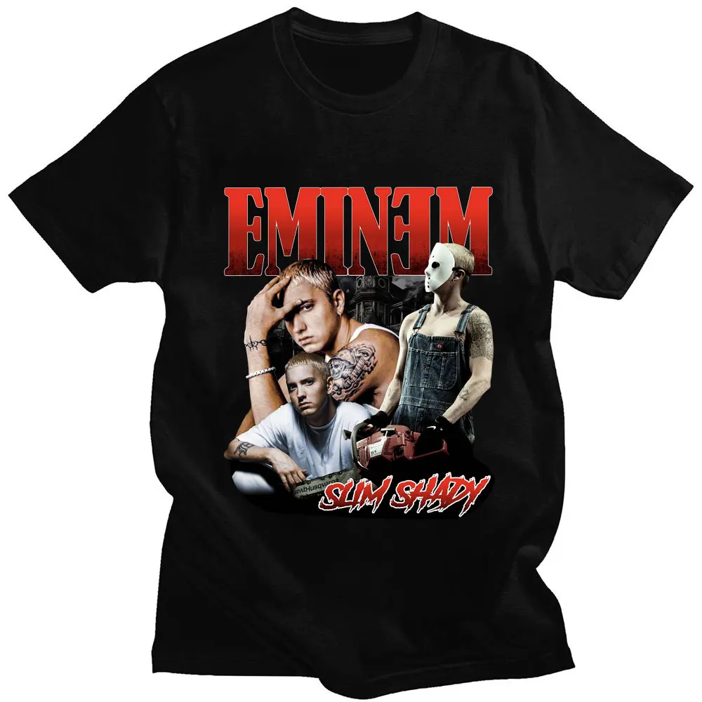 Eminem Slim Shady Hip Hop Harajuku T-shirt Summer Short Sleeve Men Women Cotton T Shirt Oversized Casual Fashion Street T-shirts