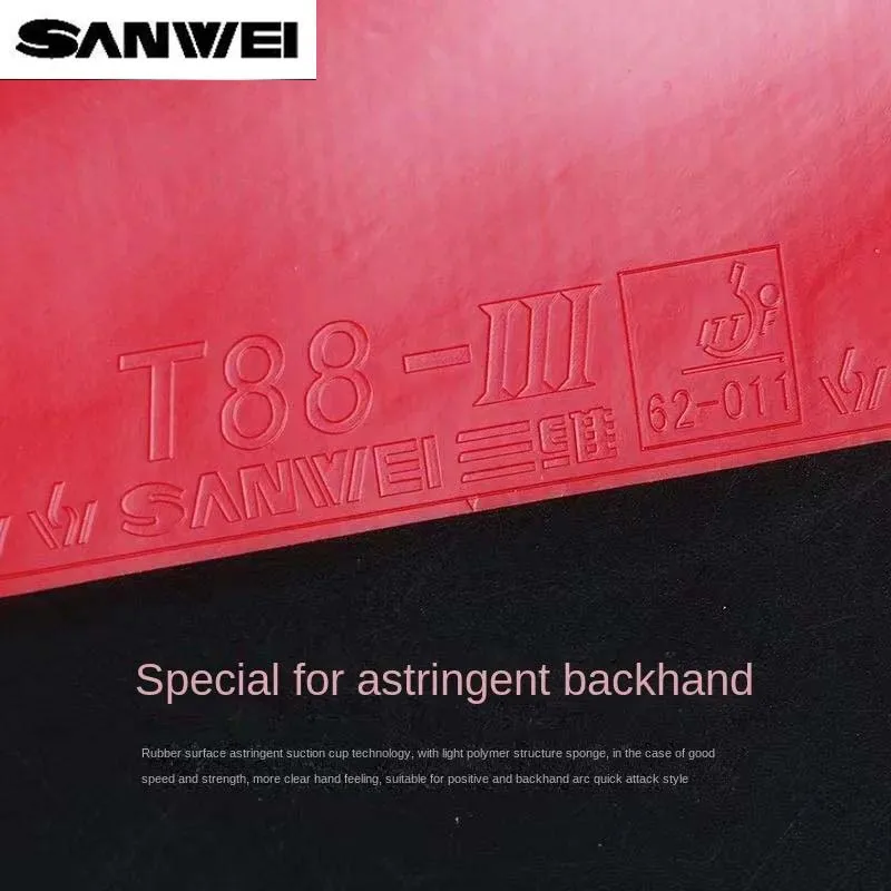 SANWEI T88 III Table Tennis Rubber Half-sticky and loop with Sponge Pimples In SANWEI Original Ping Pong Rubber