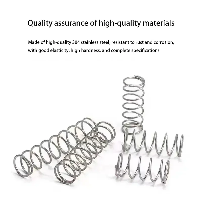 304 Stainless Steel Spiral Return Compression Spring, Wire Diameter: 1.2mm, Outer Diameter: 7-22mm, Length: 10-100mm, 10Pcs