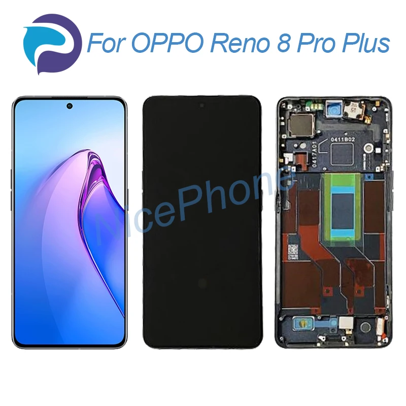 

for OPPO Reno 8 Pro Plus LCD Screen + Touch Digitizer Display 2340*1080 PFZM10 Reno 8 Pro + LCD Screen Display