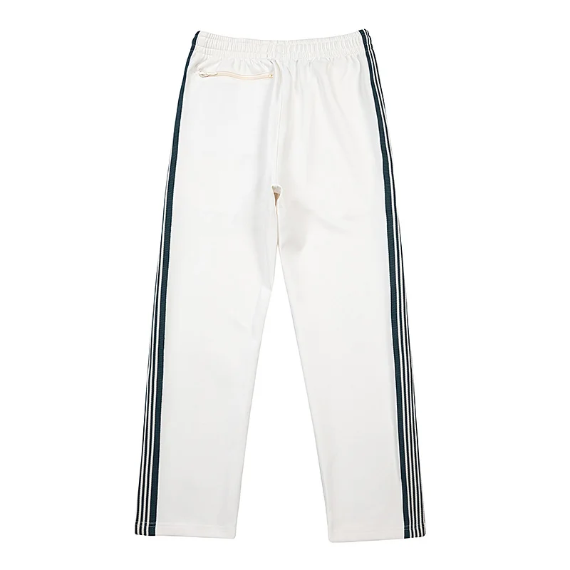 New White Embroidery Logo Side Edge Weaving Casual Pants Men Woman Straight Cylinder High Street Loose Trend Trousers