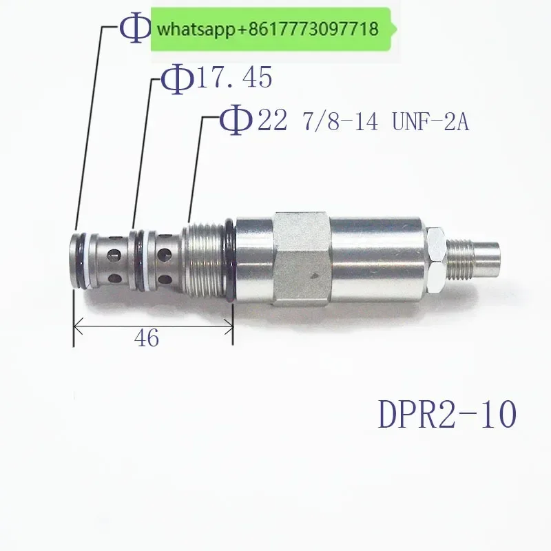 Thread insertion direct acting pressure reducing and relief valve DPR2-10/LDPR-10