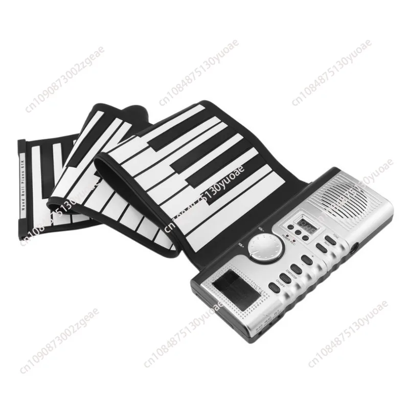 

61-Key hand-rolled piano with horn, silicone portable, beginner folding electronic organ instrument