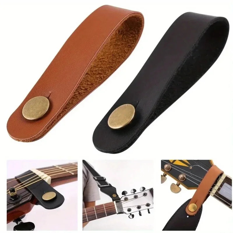 1-4Pcs Folk Guitar Strap Buckle Leather Belt Guitar Neck Strap Safe Lock Holder For Ukulele Classic Bass Guitar Part Accessories