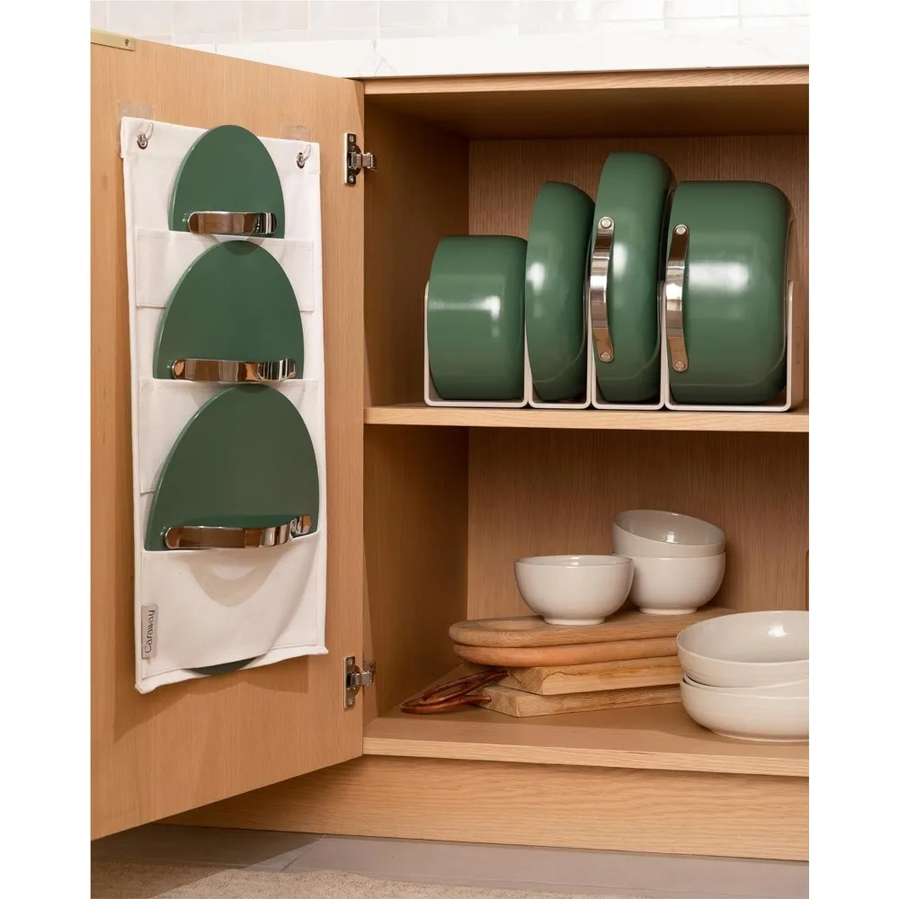 Ensemble d'ustensiles de cuisine en céramique antiarina, casseroles, poêles, 3 légumes, rangement de cuisine, non toxique, four sûr et compatible, 12 pièces