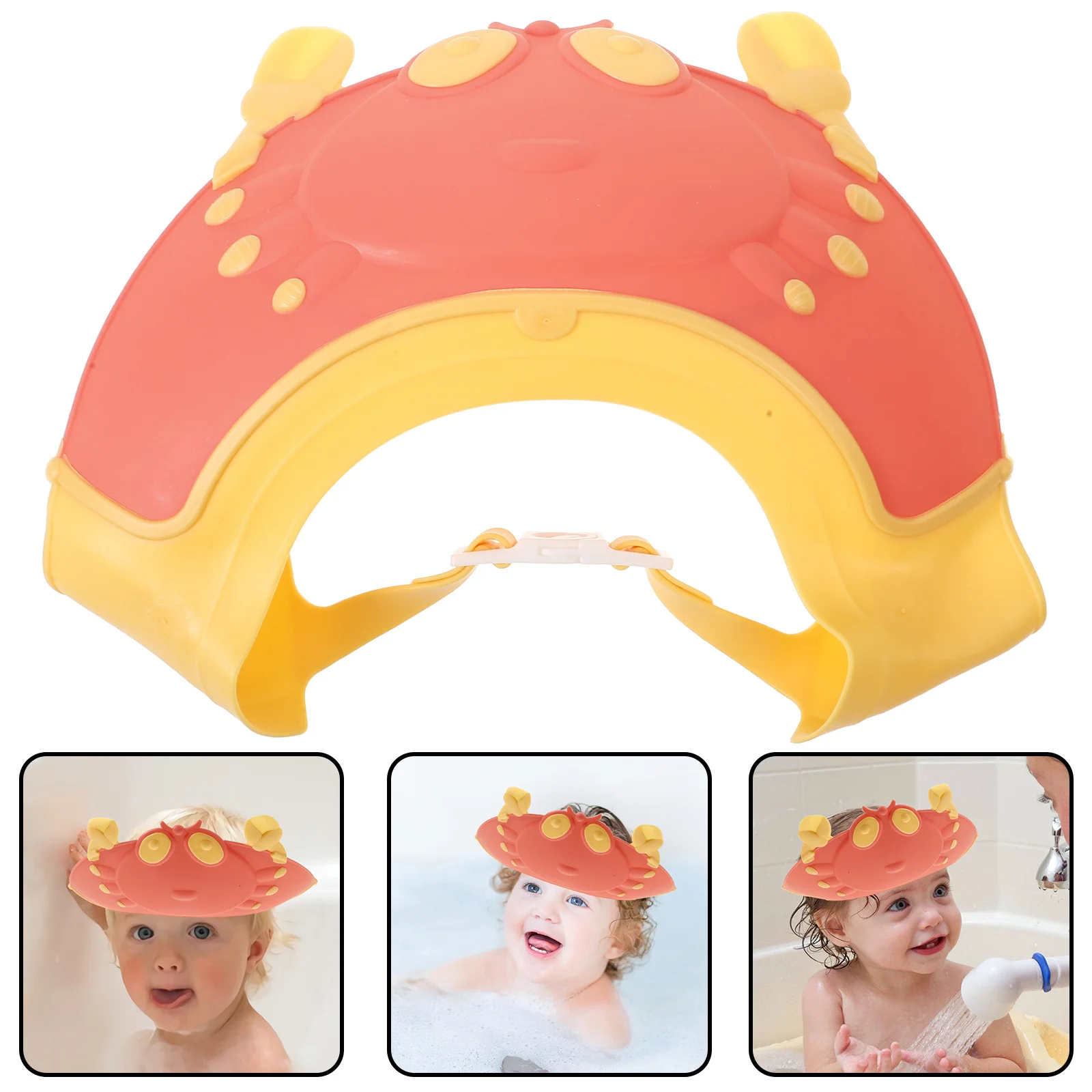 

Регулируемая детская шапочка для душа, красный щиток для мытья волос, козырек для ванны, шапка для ушей, защита глаз, детская шапочка для душа, защита для волос для малышей