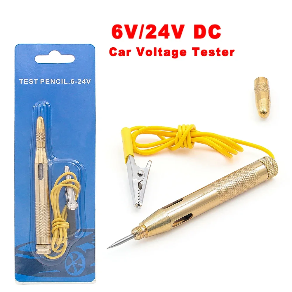 

6V 12V 24V Car Light Tester Lamp DC Voltage Tester Circuit Copper Auto Test Pen Detector Probe Light System Test Probe Lamp