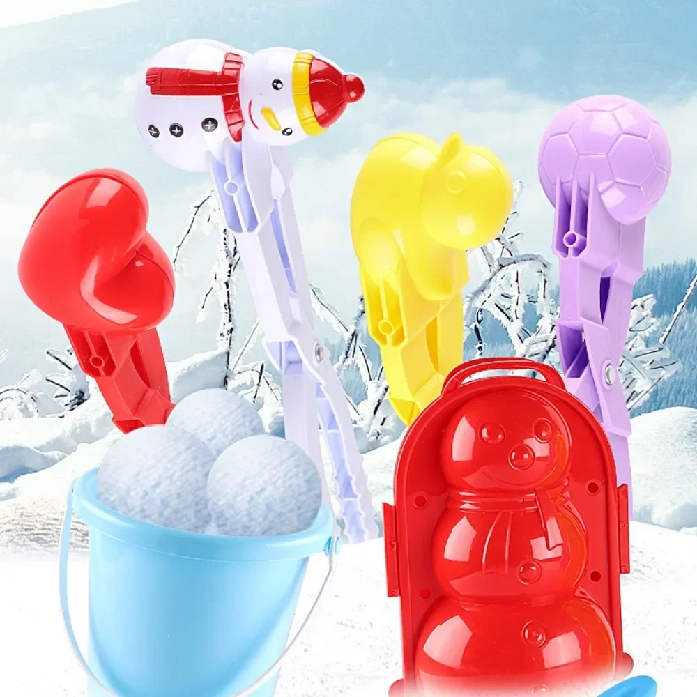 1pc Snowball Maker Clip Creative Heart Snowflake Duck Shape Snow Sand Mold Tool Winter Outdoor Fun & Sports Toy for Kids Adult
