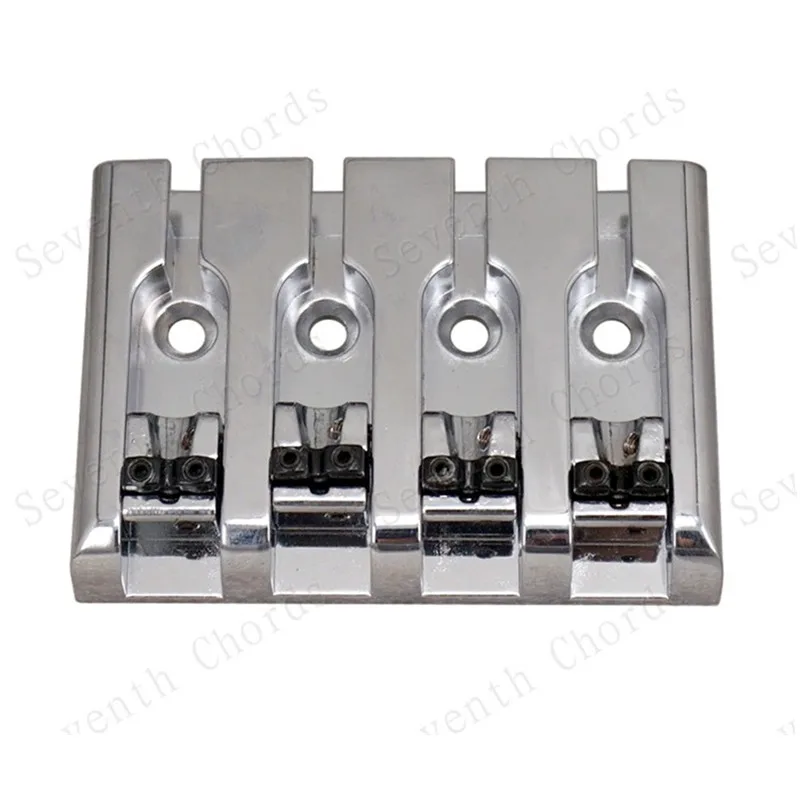 A Set Of Silver Iron Adjustable Electric Bass Guitar Bridge 4 Strings Musical Instruments Accessories Parts