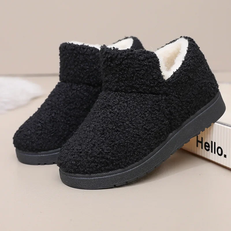 Women Shoes  Winter Snow Boots Fashion Plush Warm Thick Sole Cotton Shoes Anti Slip Soft Sole Outdoor Cold Proof Ankle Boots