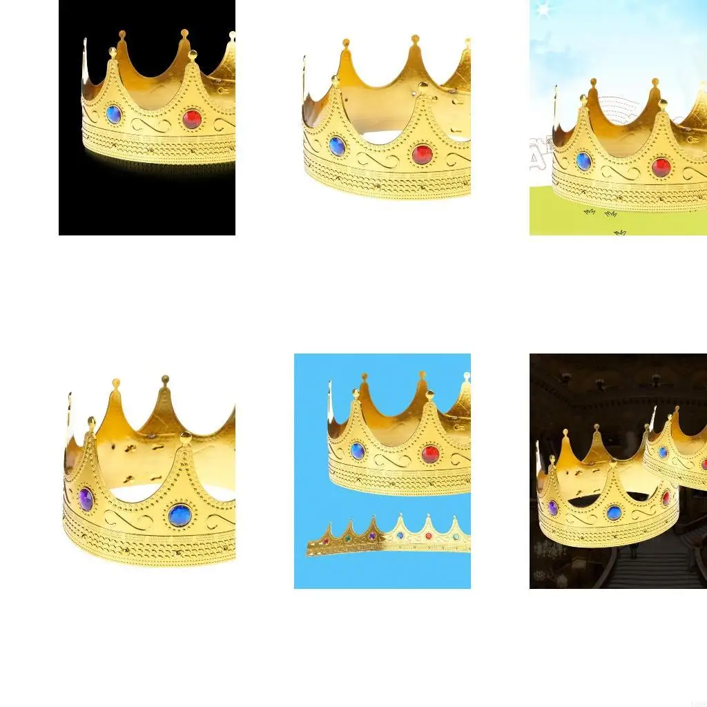 Y3ne Kids Royal King Crown Crown Princed Crown and Tiaras Queen Crown Toto Booth Accessoires