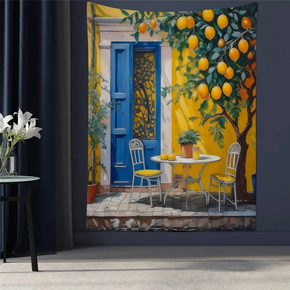 

Italian Landscapes Lemon Tree Chart Tapestry Art Science Fiction Room Home Decor Cheap Hippie Wall Hanging