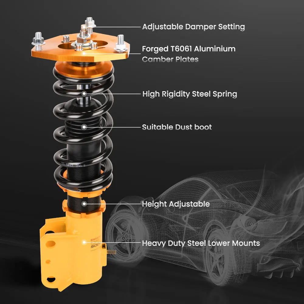 Coilovers, Suspension Struts For Mitsubishi Lancer OZ CS6A FWD 2002-2006 24-way adjustable damper force