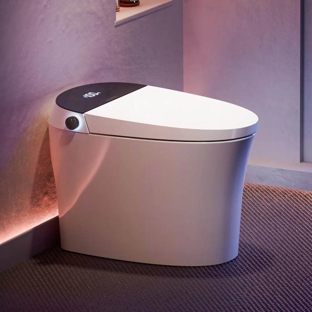 Smart Bidet Toilet, Smart Toilet with Bidet Built in, Pump-assisted Flush, Foot Sensor Operation, Warm Water, Heated Seat