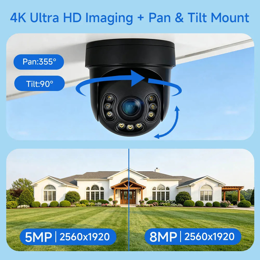 BFMore 8MP 4K 5MP HD WIFI PTZ IP Dome камера Outdoor SO-NY415/335 5X Zoom Security Video Surveillance Camhi H.265 IP66