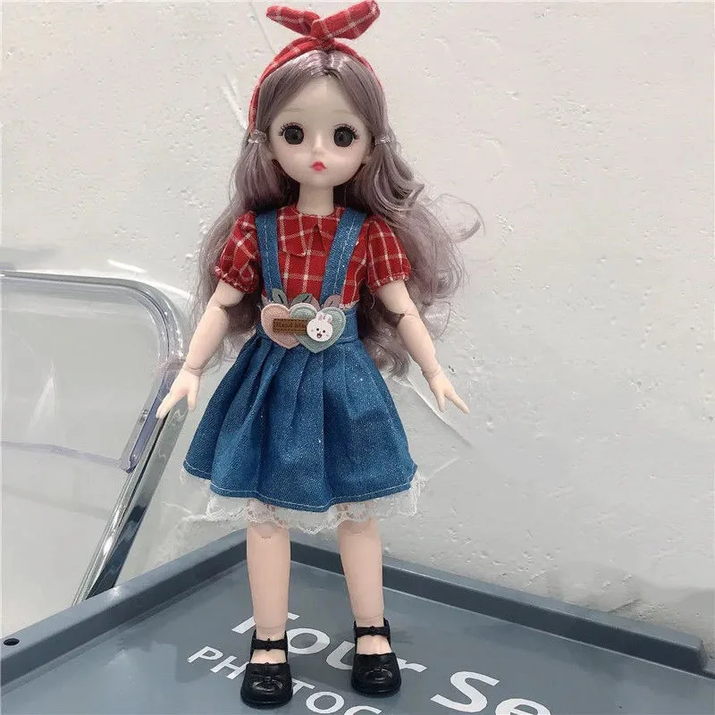 30cm 1/6 Doll Girl Cute Dress Removable Joint Doll Princess Beauty Makeup Doll Fashion Dress DIY Toy Girl Pretend Play Toys