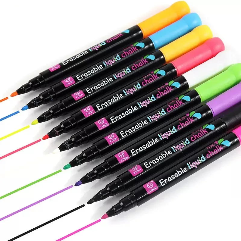 9 Colored Whiteboard Markers, Easy to Erase, Dry Erase, 1-2mm Bullet Tip, Washable, Suitable for School Classrooms, Teacher Offices, and Students Returning to School