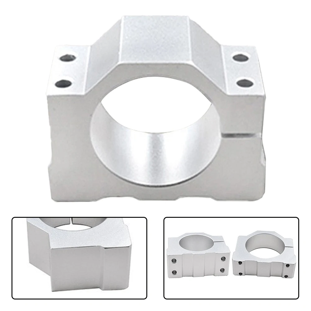 40mm 45mm 52mm 65mm 80mm Aluminum Spindle Clamp Motor Bracket For CNC Engraving Router Machine Motor Mounting Holder Silver