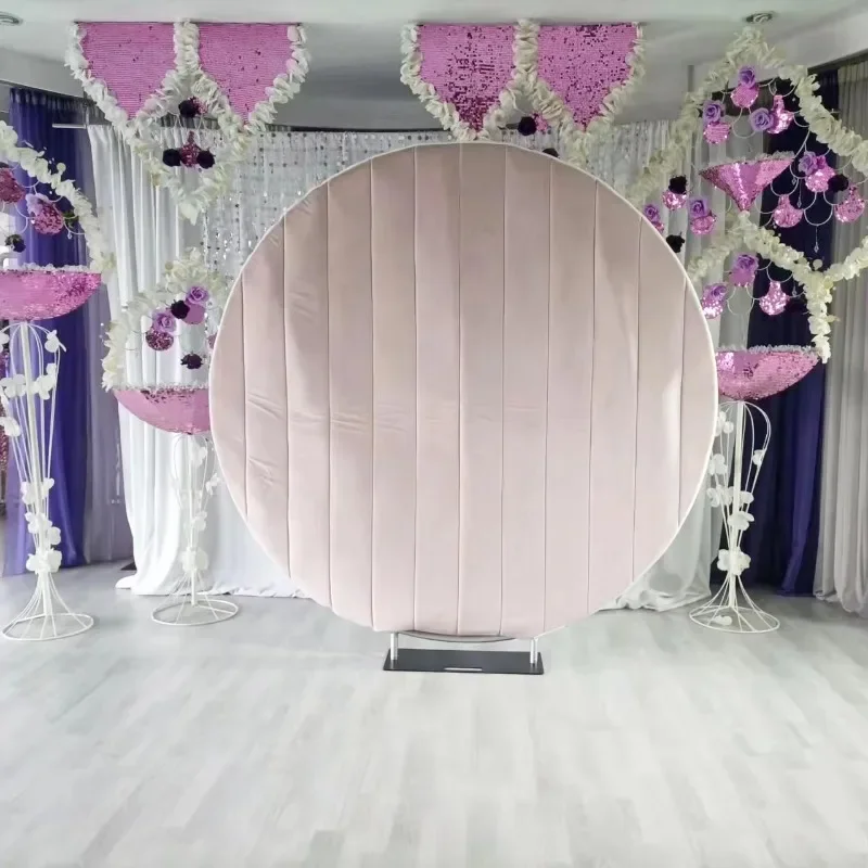 

7ft Velvet Circle Backdrop Decoration for Wedding Birthday Event Background Frame Photography