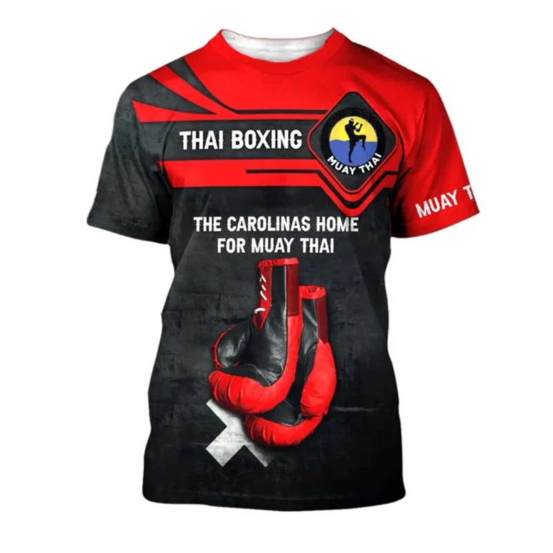 3D Boxen Muay Thai Druck T-Shirt Kinder Mode Sport Streetwear kurze Ärmel coole Hip Hop Harajuku Kleidung Sommer Tops