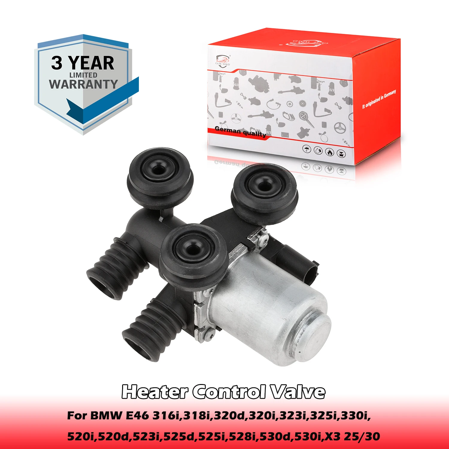 

Heater Control Valve 64118369805 For BMW E46 316i,318i,320d,320i,323i,325i,330i,520i,520d,523i,525d,525i,528i,530d,530i,X3 25/30