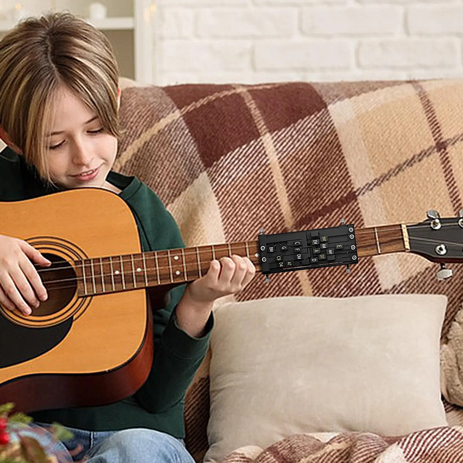 Guitar Chord Assistant Double Chords, Vertical Letter Design, Quick Chord Changes, for Folk Guitar Learning