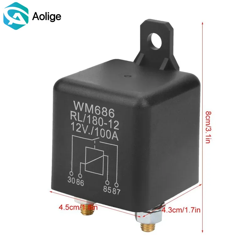 2PCS WM686 12V/24V DC Heavy Duty Car Relay - 100A/200A Normally Open Battery ON/OFF Control Starter Relay RL/180