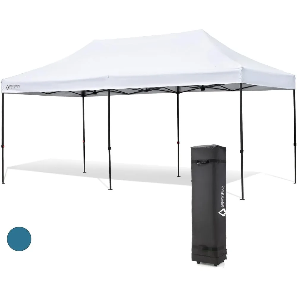 

10’x20’ Heavy-Duty,Pop-Up Canopy & Instant Shelter,Easy One Person Setup,Water UV Resistant 300D Fabric,Wheeled Carry Bag,White