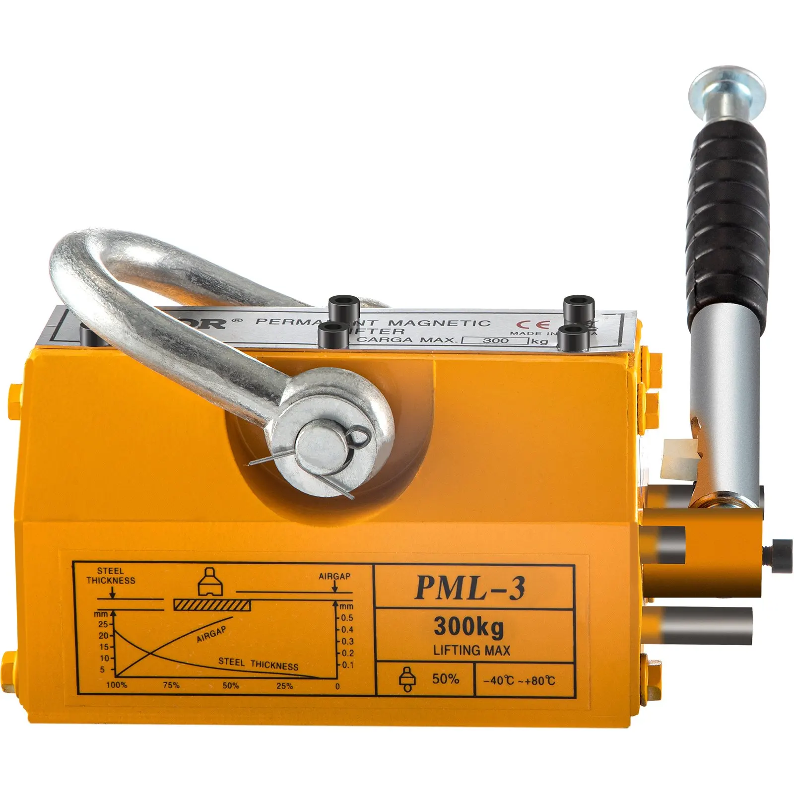 New Design 660 Lbs Neodymium Permanent Lifting Magnet Steel Magnetic Lifter With Release-for Service Equipment