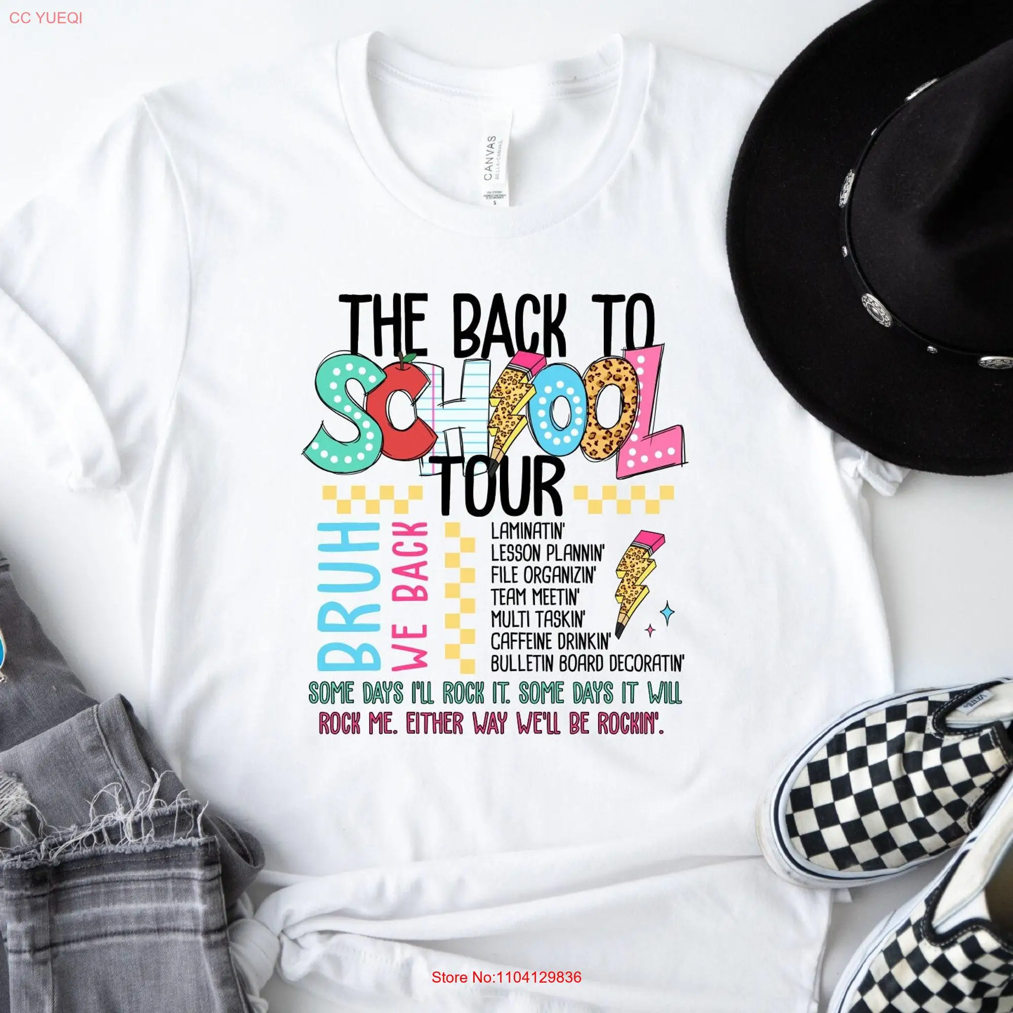 Back to School Teacher Tour T Shirt Concert Elementary Middle long or short sleeves