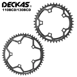 DECKAS 110BCD 130BCD Crown Chainring Narrow Wide Round Chain Ring 36T 38T 40T 42T 44T 46T 48T 50T 52T 54T 56T 58T Sprocket