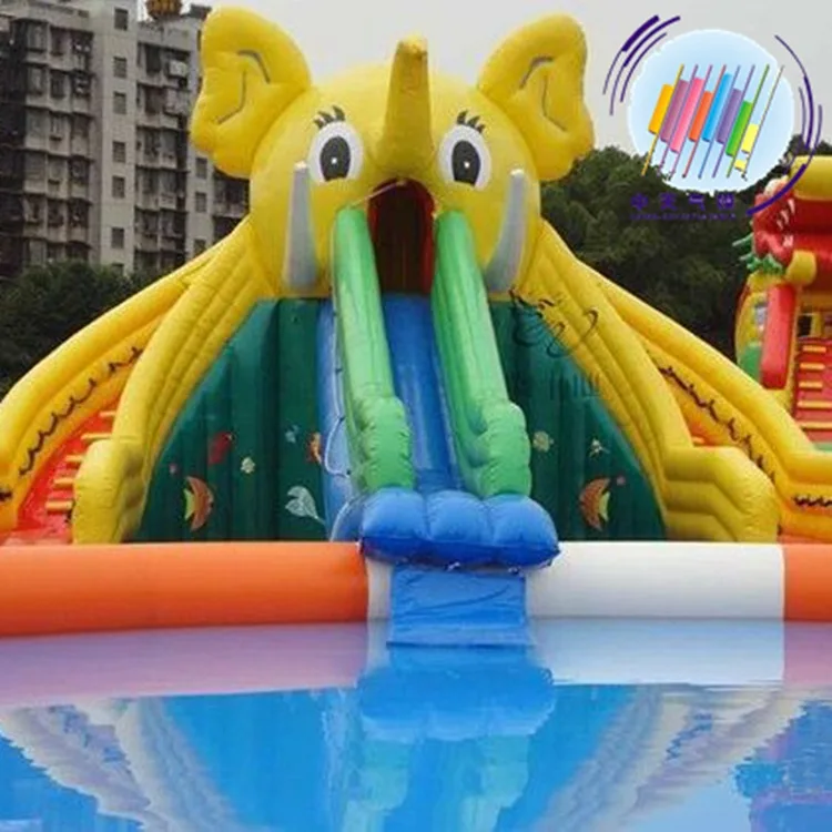

Factory direct sales elephant slide inflatable water slide mobile water park bracket swimming pool water toy equipment