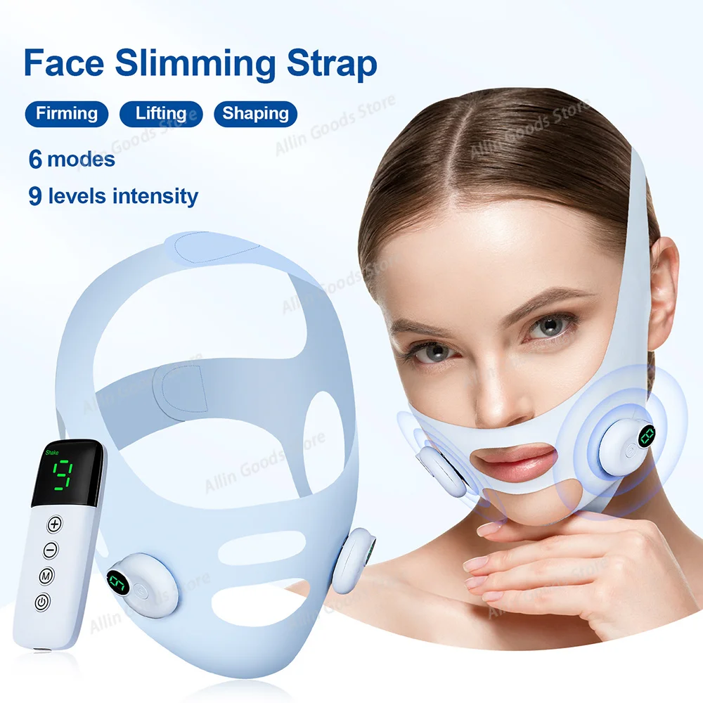 Face Lifting Beauty Machine EMS Chin Cheek Slimming Strap Skincare Facial Shaping Massager Double Chin Removal V Line Lift Belt